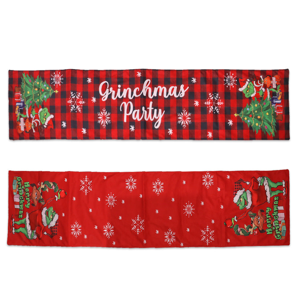 Grinch Monster Christmas Table Runner