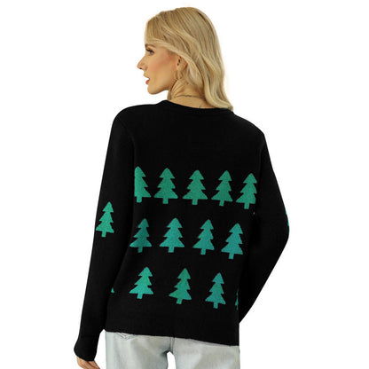 Christmas Tree Jacquard Red Sweater