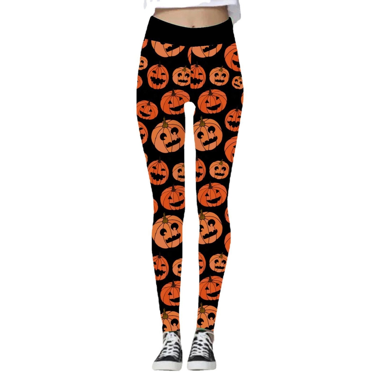 Halloween Women's Pumpkin Skull Yoga Pants