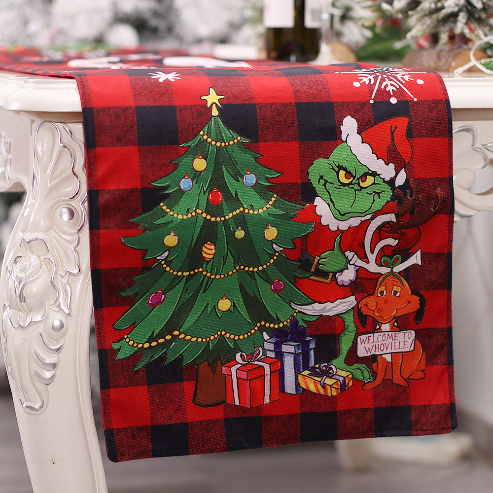 Grinch Monster Christmas Table Runner