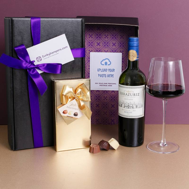 Indulge in Personalized Luxury: Red Wine and Chocolate PicBox Hamper