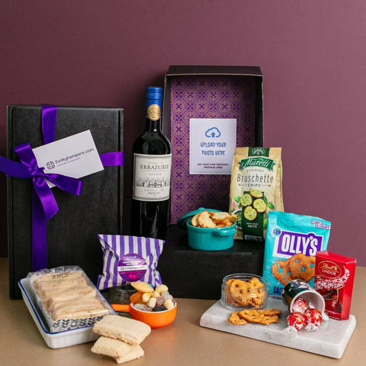 Indulge in Personalized Luxury: Red Wine and Snacks PicBox Hamper