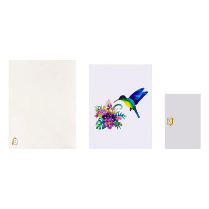 Blue Hummingbird 3D Pop-Up Greeting Card