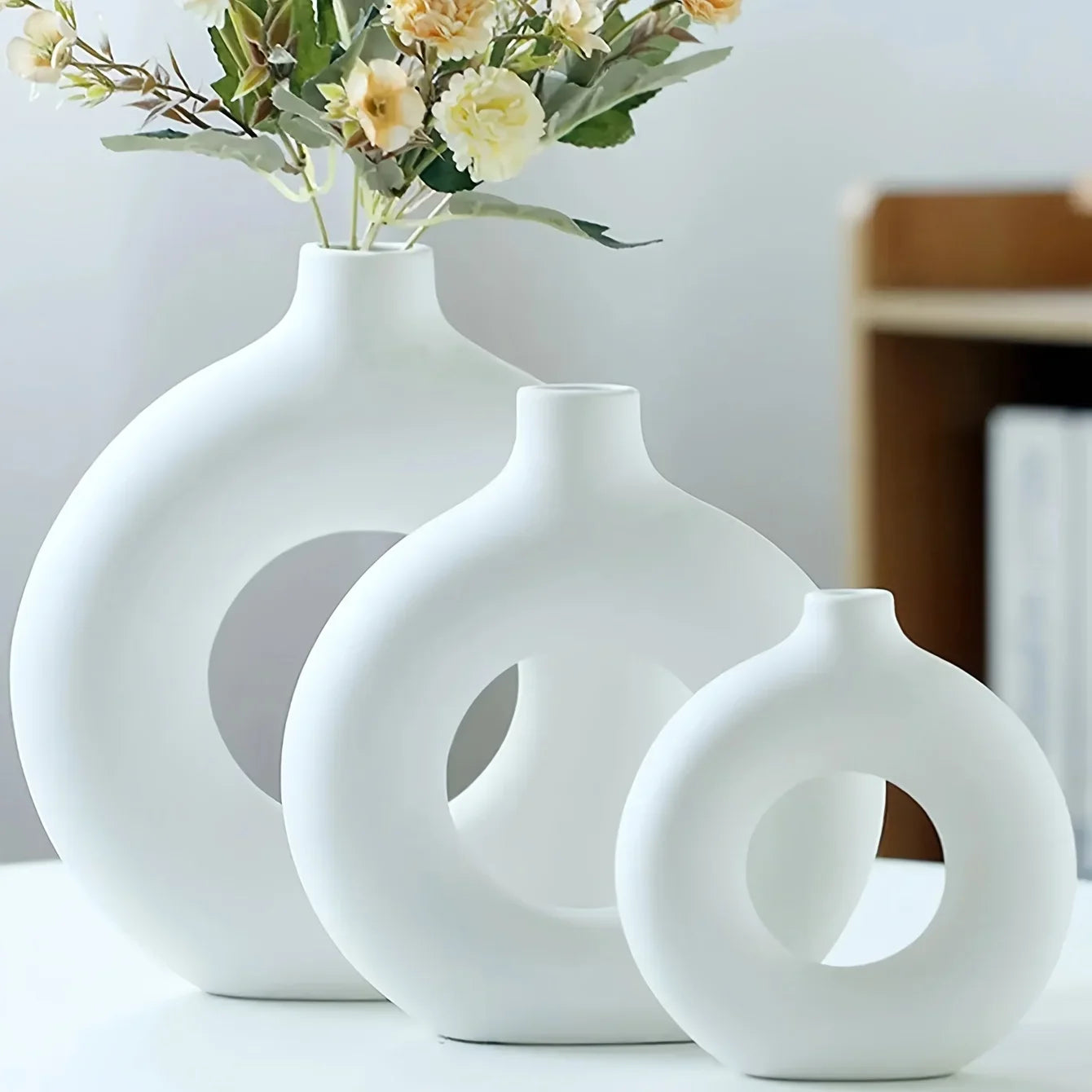 Modern Ceramic Donut Vase