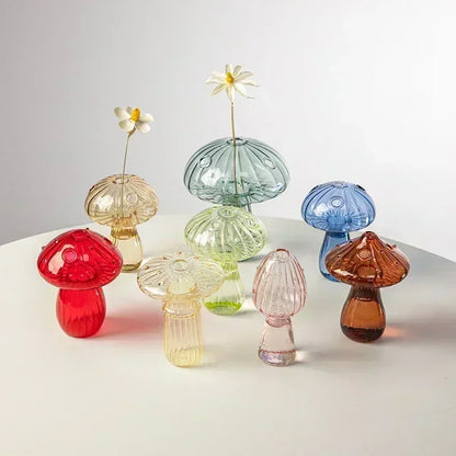 Mushroom Glass Flower Vase - Decor Essential