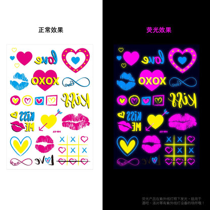 Neon Glow Party Tattoo Stickers