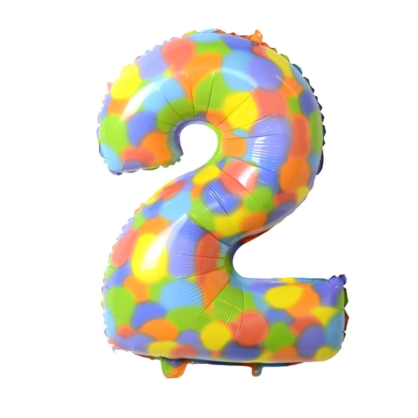 32-Inch Rainbow Dots Foil Number Balloons