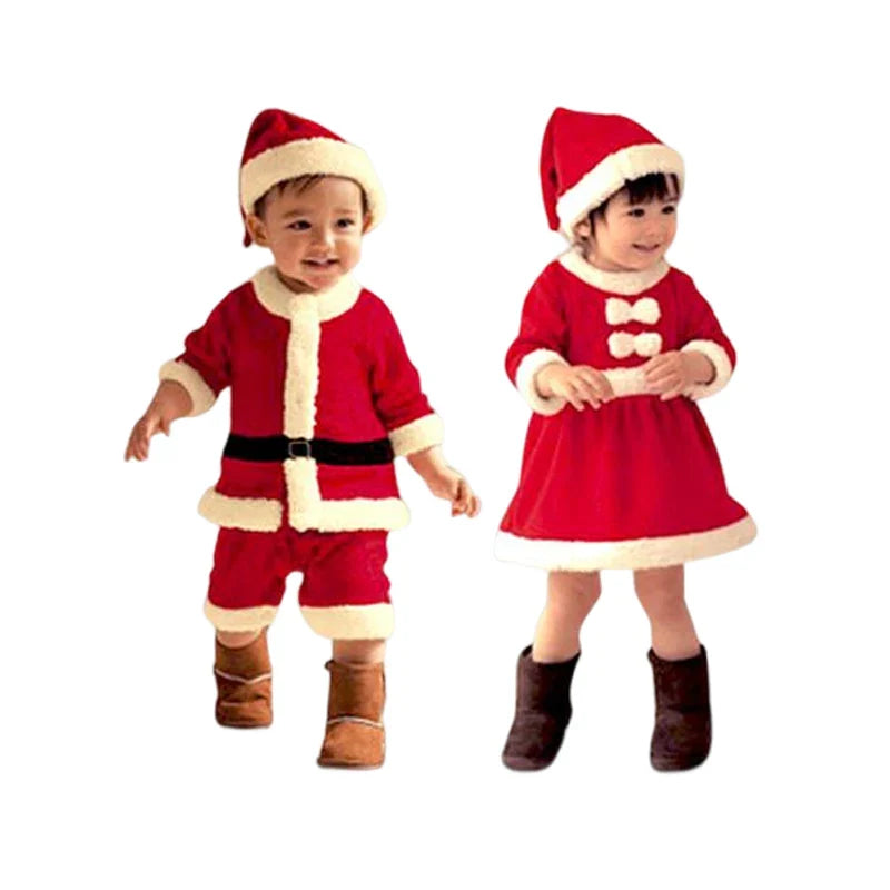 Kids Santa Claus Christmas Dress Set