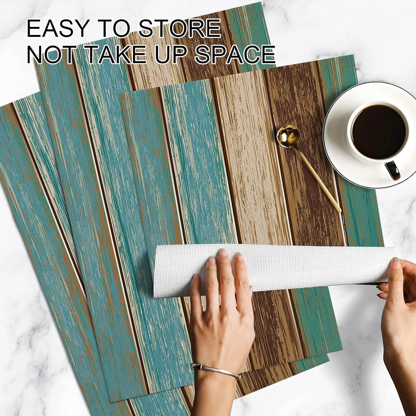 Rustic Wood Texture Placemats Set