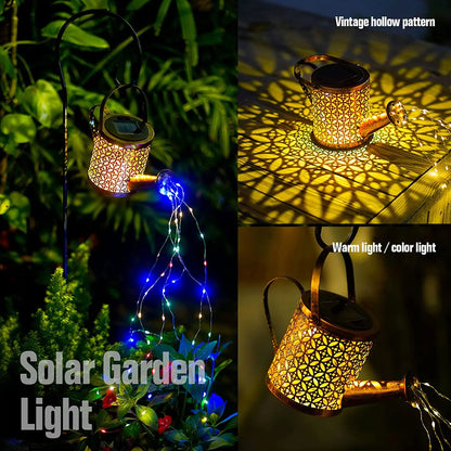 Solar Cascading Watering Can Light