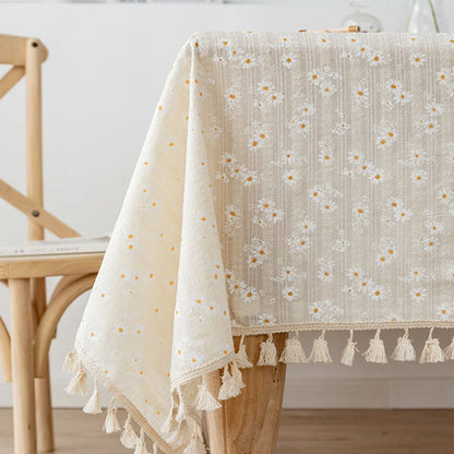 Korean Style Daisy Cotton Tablecloth