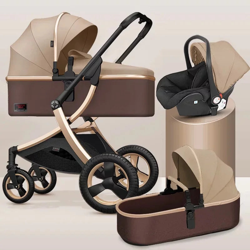 3-in-1 High Landscape Baby Stroller