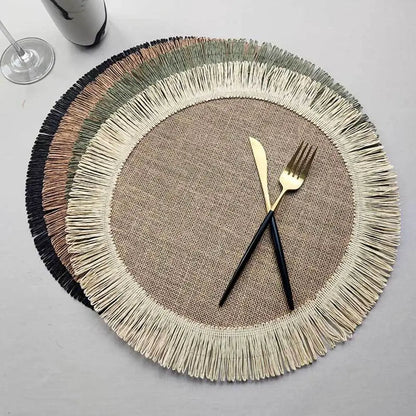 Durable Jute Linen Round Placemat