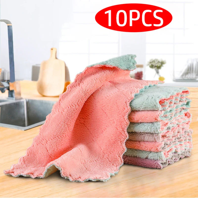 10PCS Microfiber Kitchen Cleaning Towels