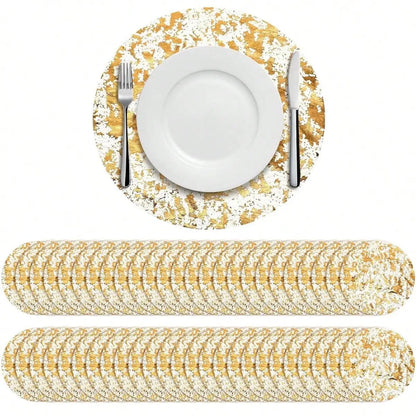 Disposable Gold Placemats Set