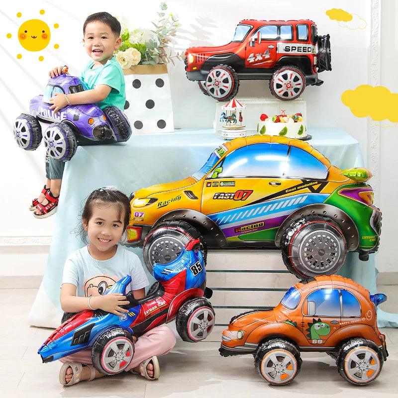 3D Cartoon Car Helium Balloon Set