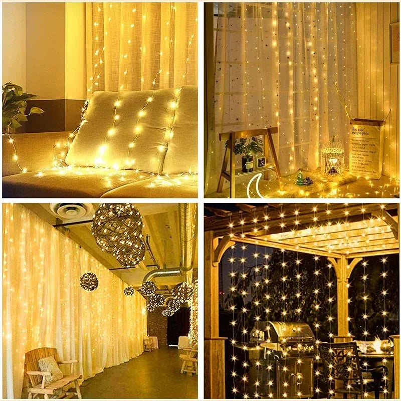 3M LED Curtain String Lights Fairy Decoration