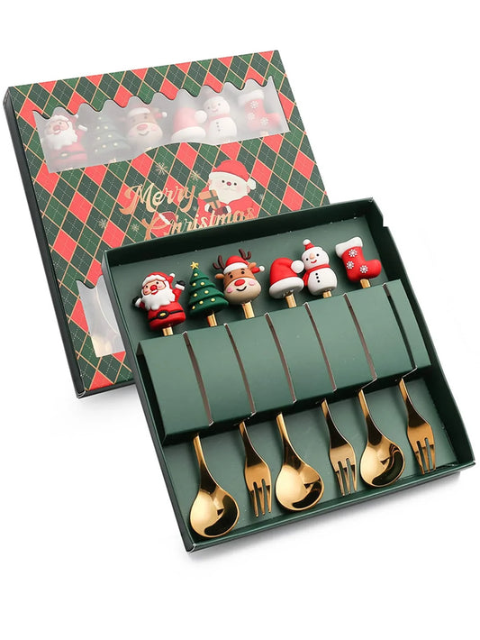 Leeseph Christmas Spoon Fork Set