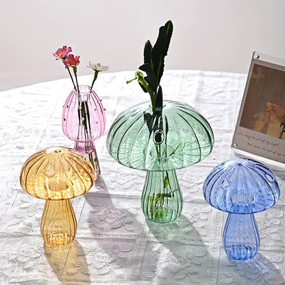 Mushroom Glass Flower Vase - Decor Essential