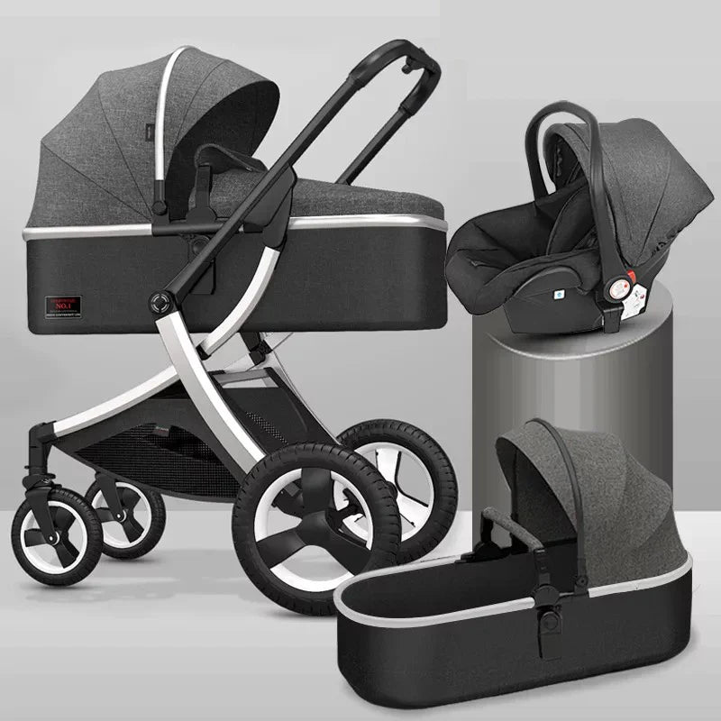 3-in-1 High Landscape Baby Stroller