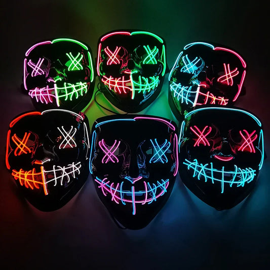 Masque LED lumineux pour Halloween