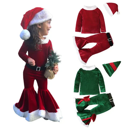 Kids Santa Claus Christmas Dress Set