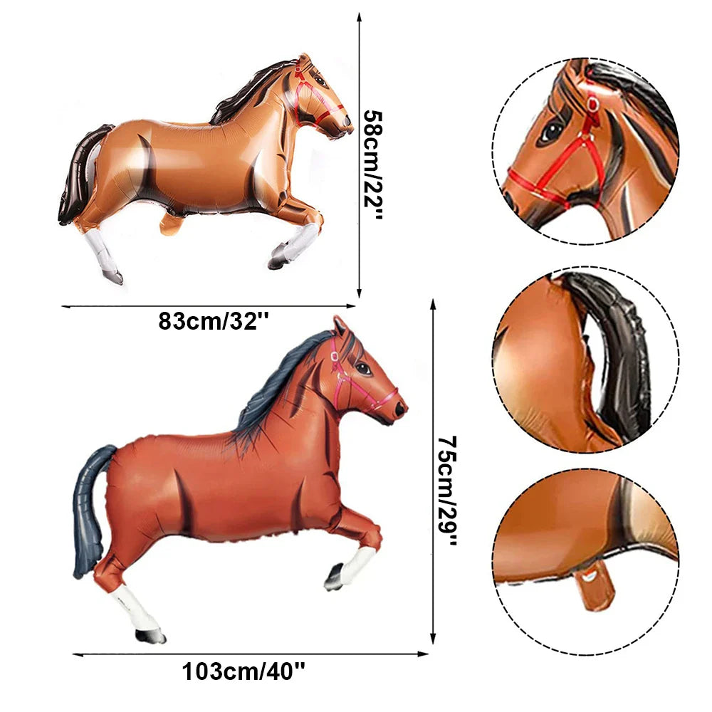 Giant Horse Foil Number Balloon Banner