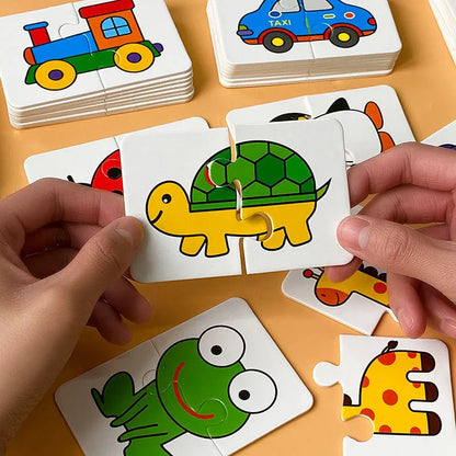 32Pcs Toddler Matching Cards - Educational Animal Puzzle Toys