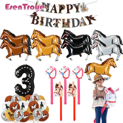 Giant Horse Foil Number Balloon Banner