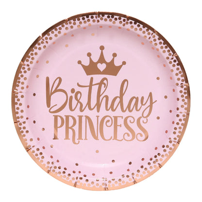 Pink Gold Princess Crown Tableware Set