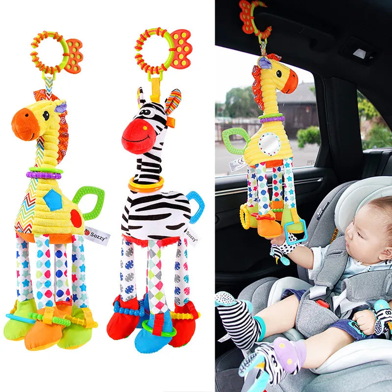 Plush Giraffe Zebra Handbell Rattles for Babies