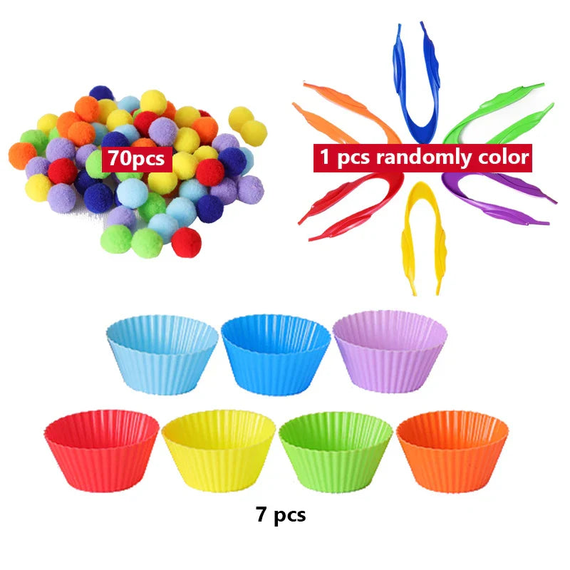 Colorful Plush Ball Sorting Toy