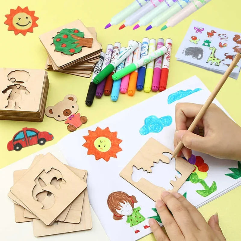 Montessori Kids Painting Stencil Set