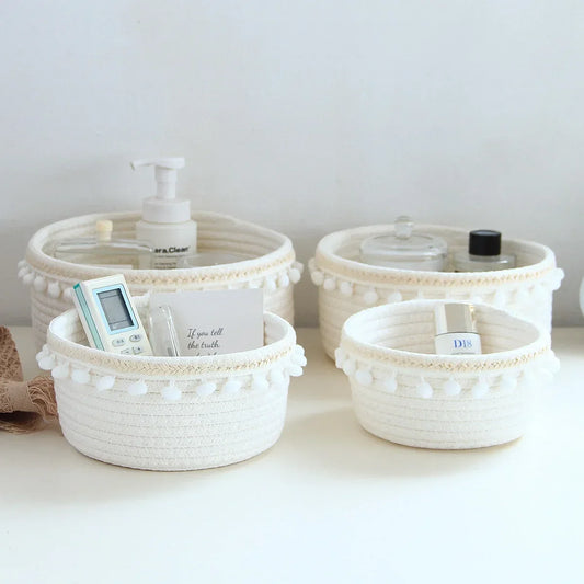 Portable Woven Storage Basket Organizer