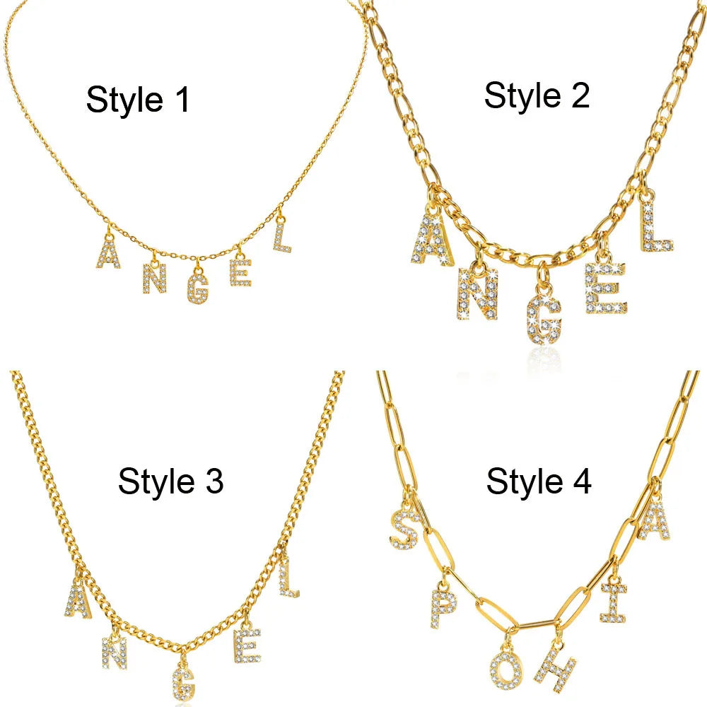 Personalized Letter Name Necklace Stainless Steel