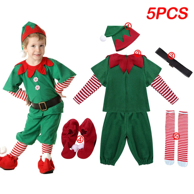 Kids Santa Claus Christmas Dress Set