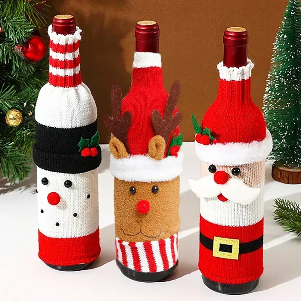 Christmas Wine Bottle Cover Set