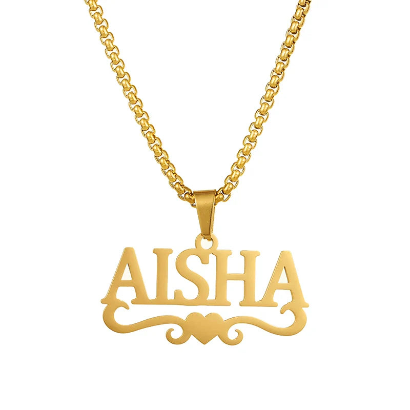 Customized Name Necklace Pendant - Personalized Gold Plated Jewelry