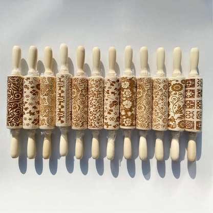 Christmas Rolling Pins - Snowflake Elk Patterned Roller