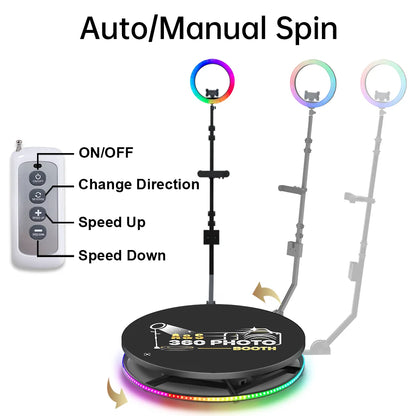 Portable 360 Photo Booth Rotating Machine