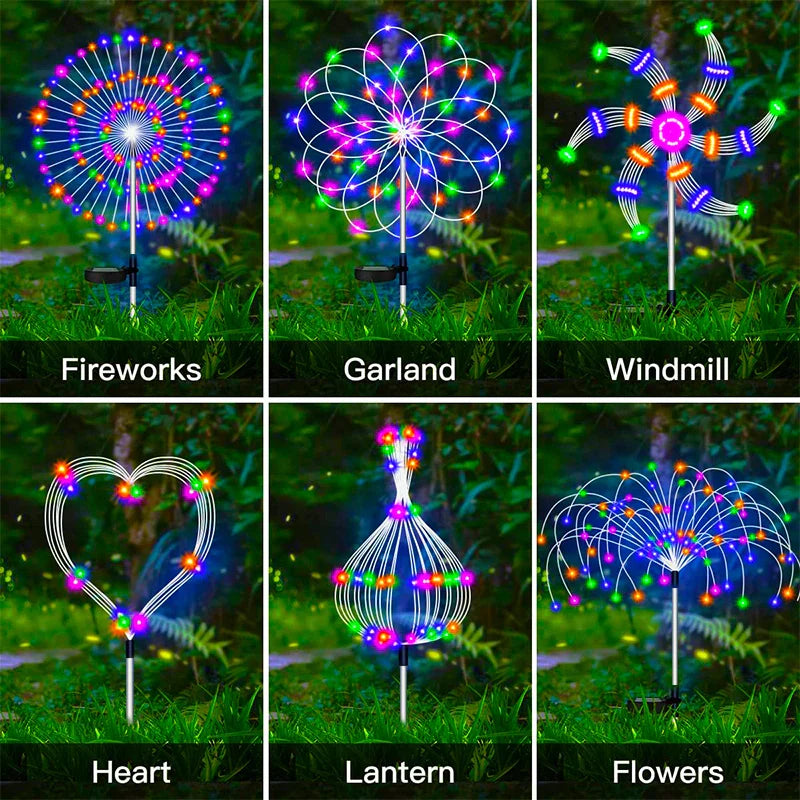 Solar LED Firework Fairy Lights