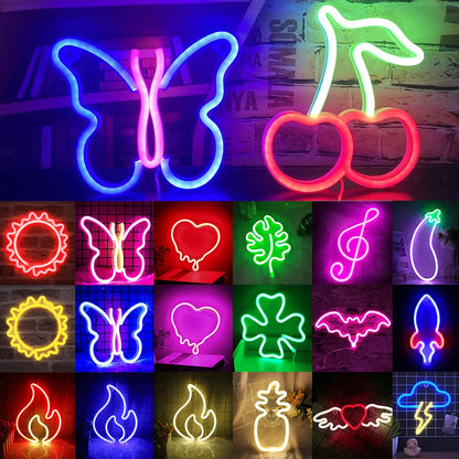 USB/Battery LED Neon Heart Sign