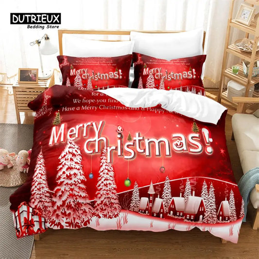 Red Christmas Bedding Set