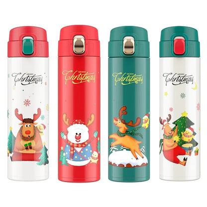 Kids Elk Snowman Thermos Bottle