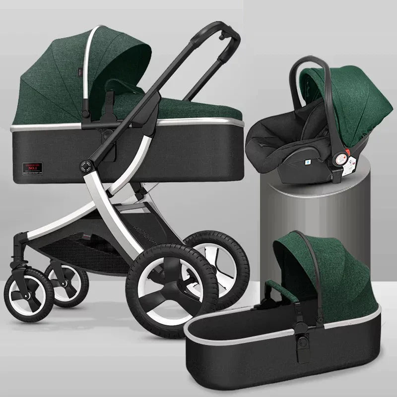 3-in-1 High Landscape Baby Stroller