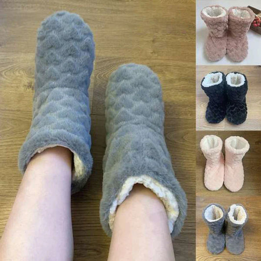 Chaussons d'hiver pour couple, chaussettes en velours antidérapantes