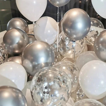 12inch Metallic Confetti Latex Balloons