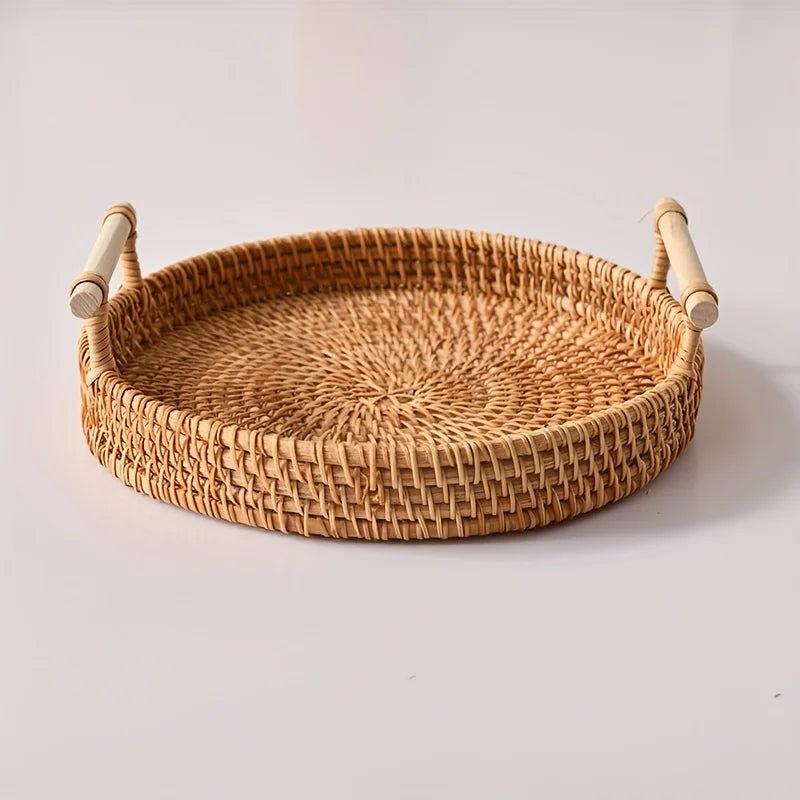 Handmade Rattan Storage Tray - Versatile & Elegant