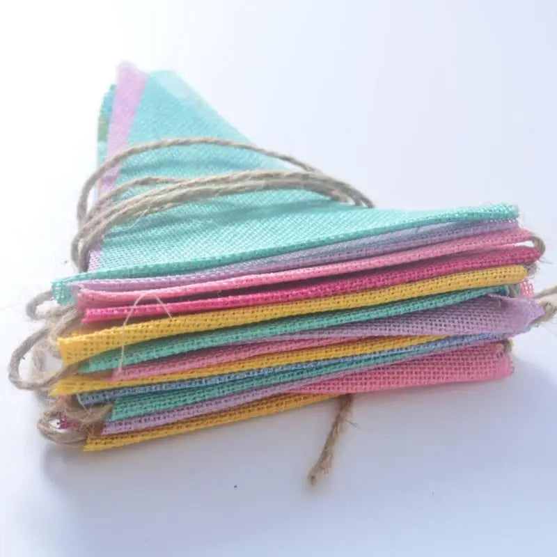 Colorful Jute Linen Party Bunting Banners