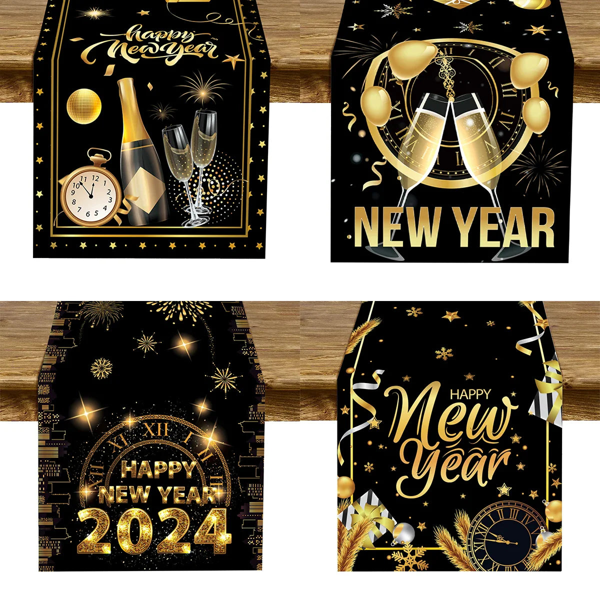 New Year Black Gold Decoration Bundle